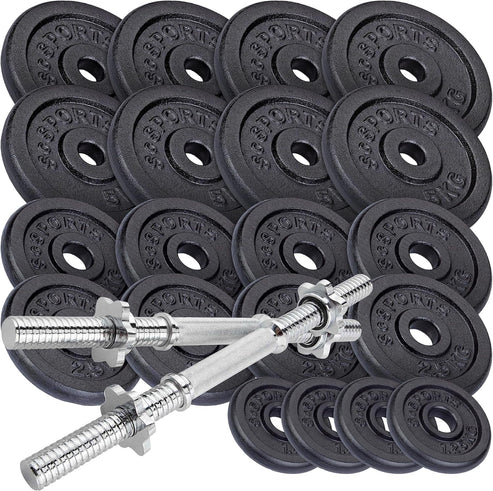 Regulējams čuguna hanteles komplekts 70 kg, 30/31 mm