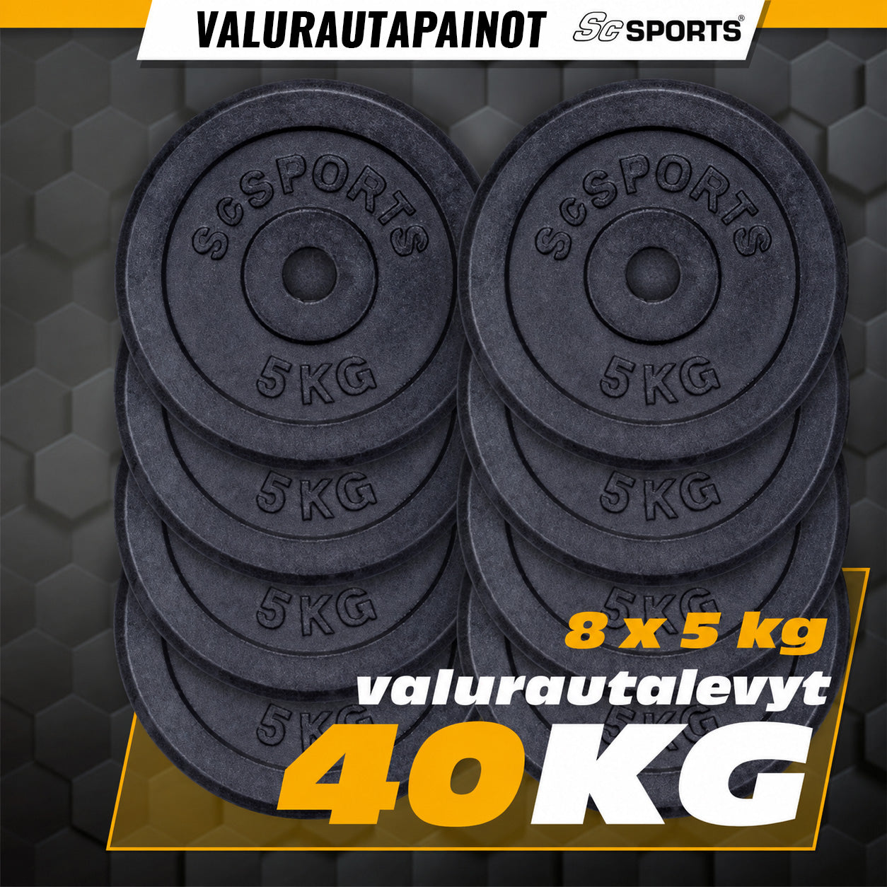 Čuguna svaru disku komplekts 30/31 mm 10–40 kg