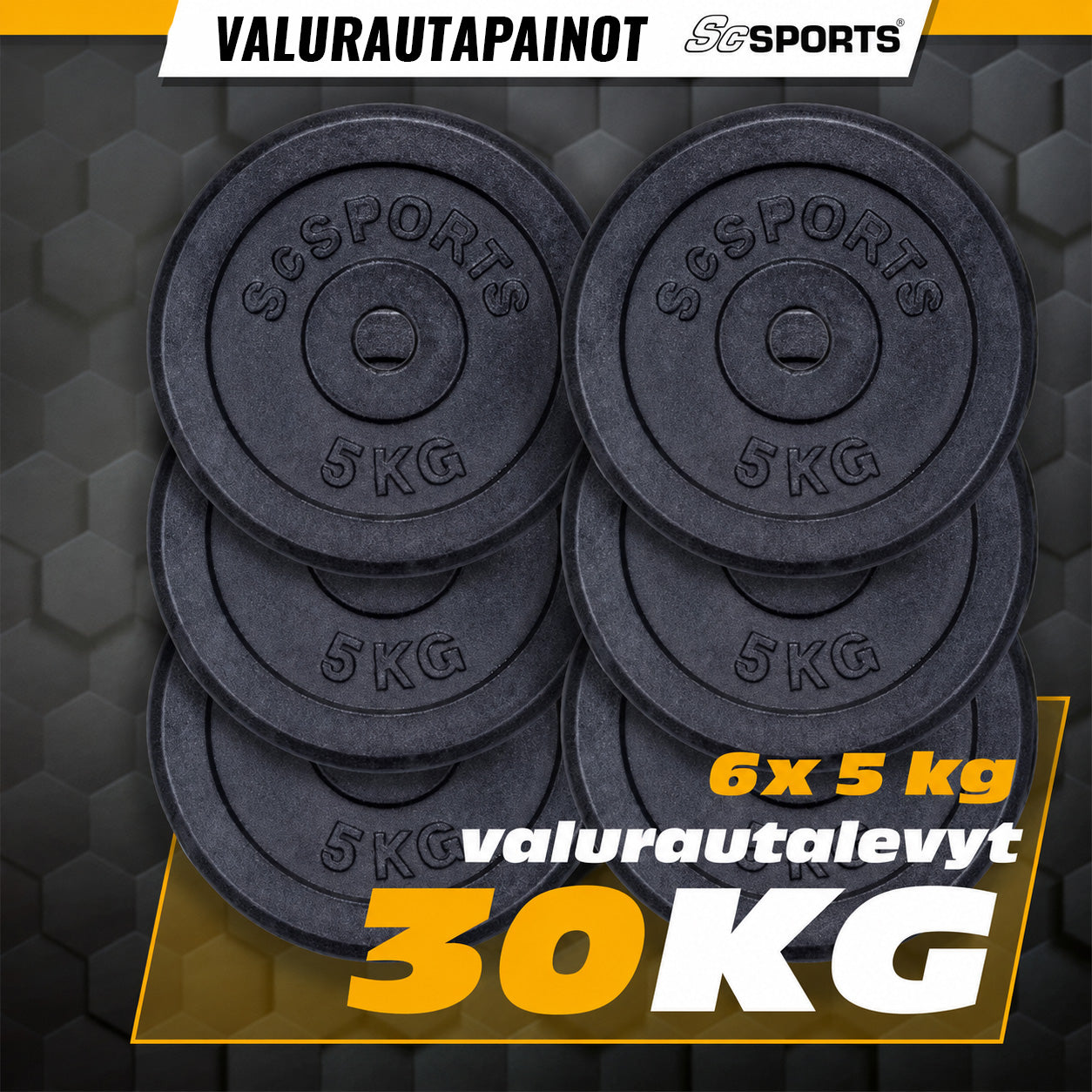 Čuguna svaru disku komplekts 30/31 mm 10–40 kg