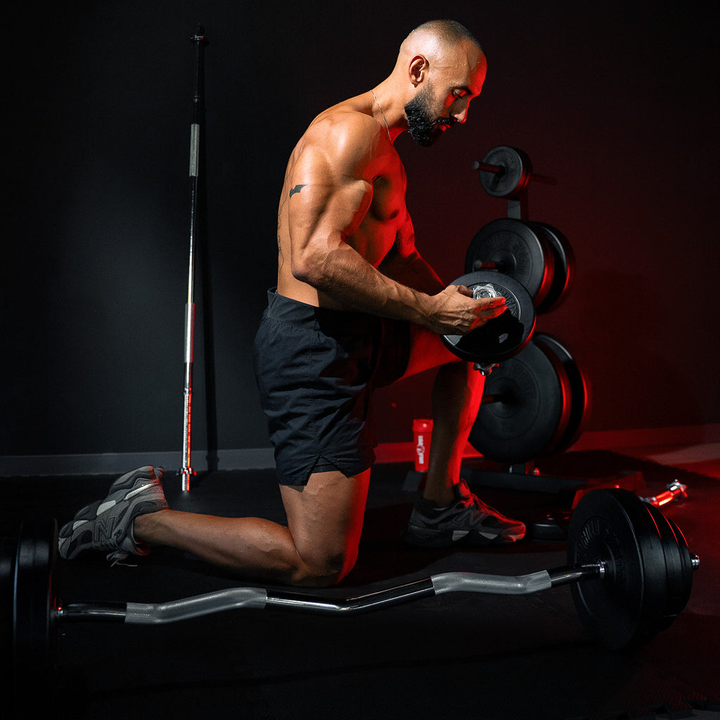 EZ bicepsa stienis 120 cm ar vītņotiem fiksatoriem, hroms
