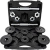 Čuguna hanteļu komplekts koferī 15–20 kg