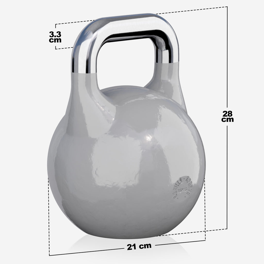 Sacensību kettlebell 36 kg, pelēks, lietais tērauds