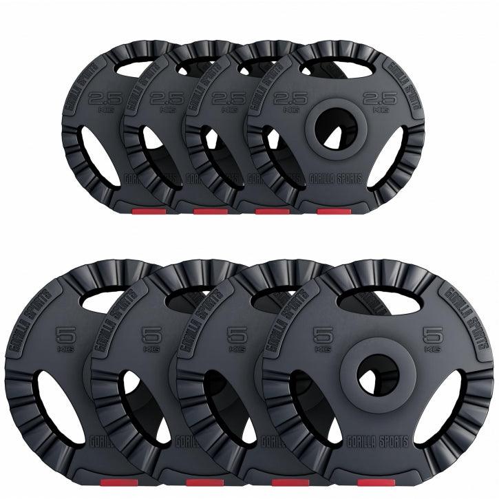 Tri Grip painolevysarja 30 kg 50/51 mm, muovipinnoitettu