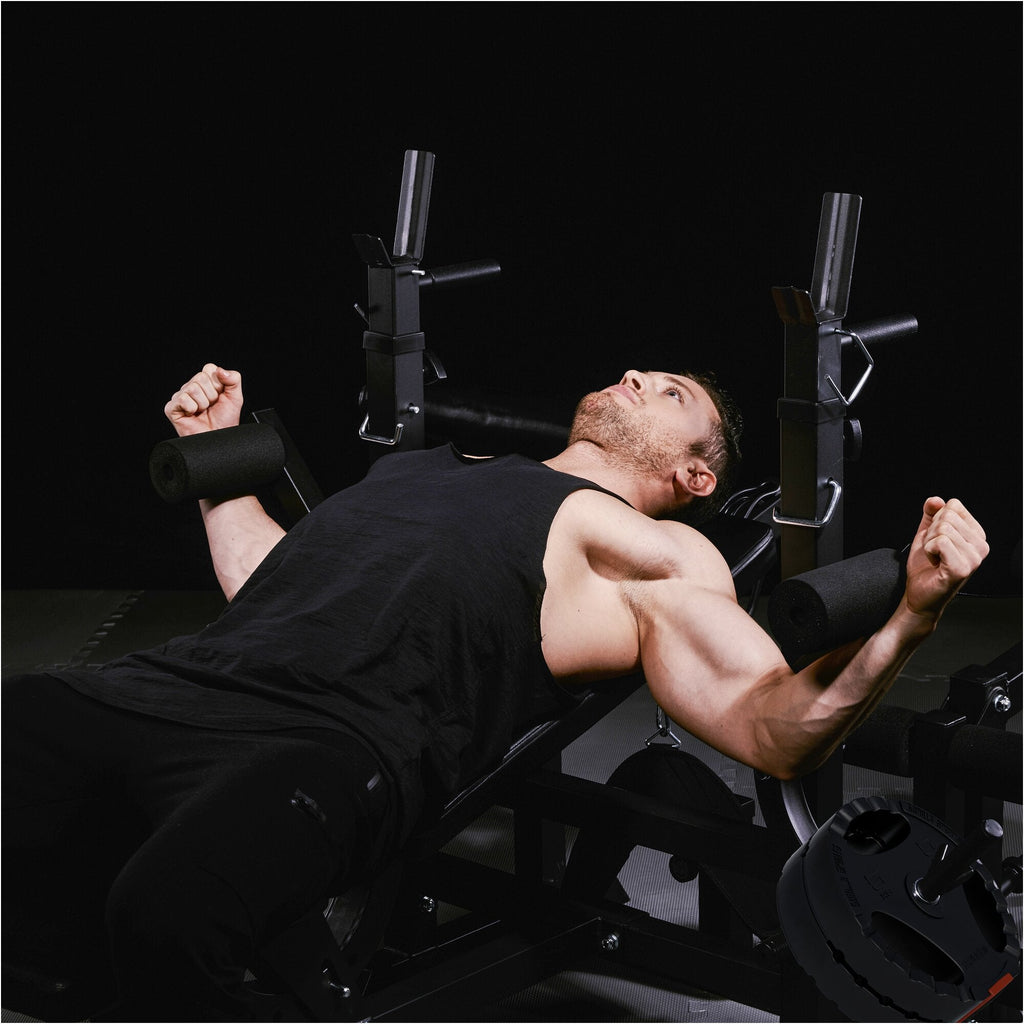 Voima-asema ja 100 kg muovipinnoitettu levysarja