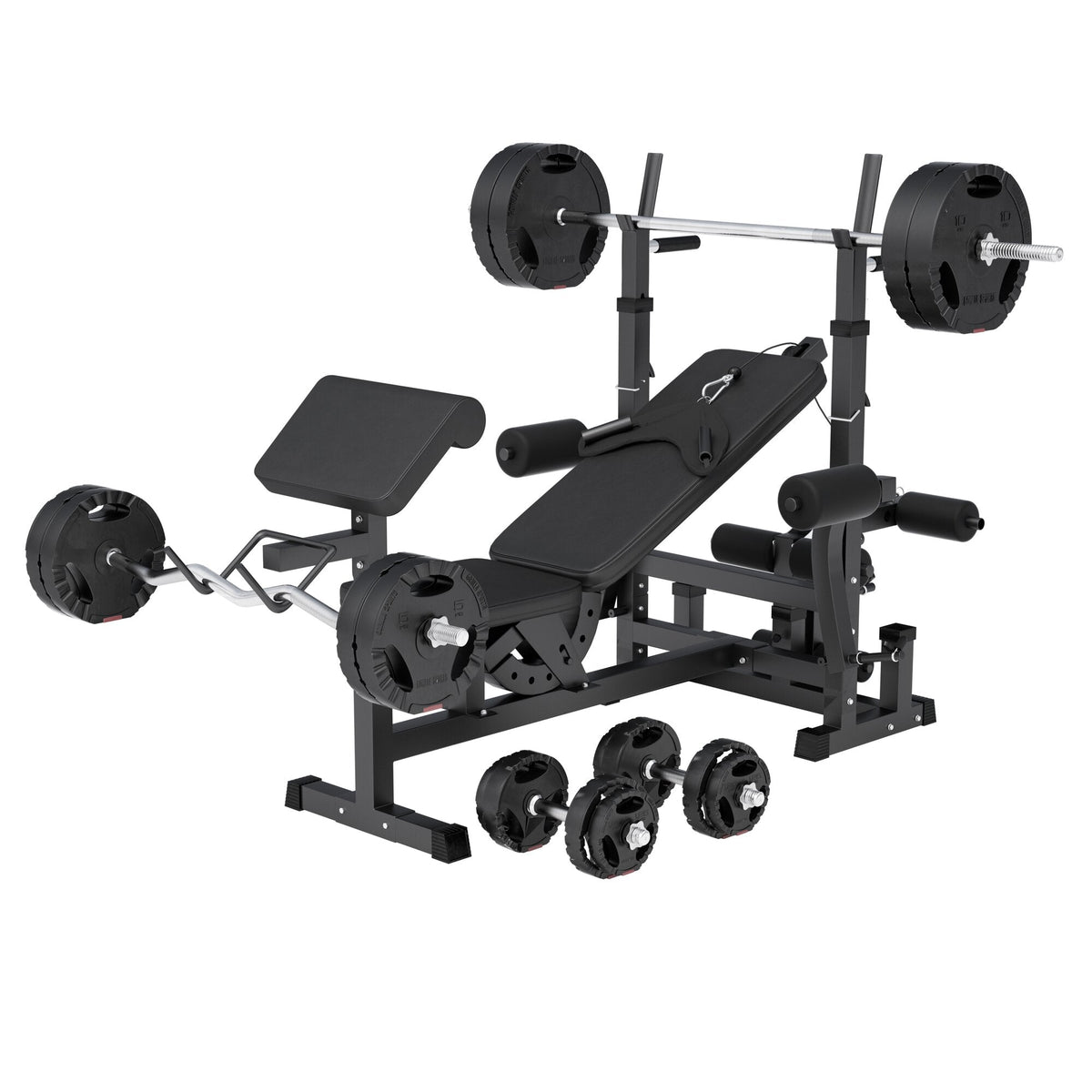 Voima-asema ja 100 kg muovipinnoitettu levysarja
