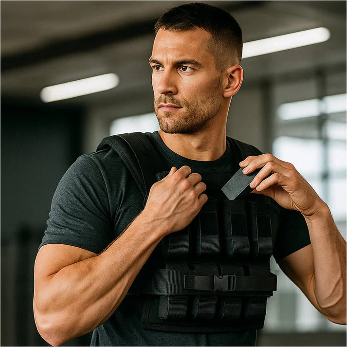Regulējama svaru veste 10 kg, melna
