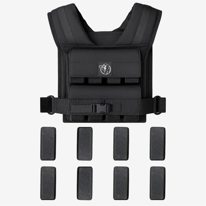 Regulējama svaru veste 20 kg, melna