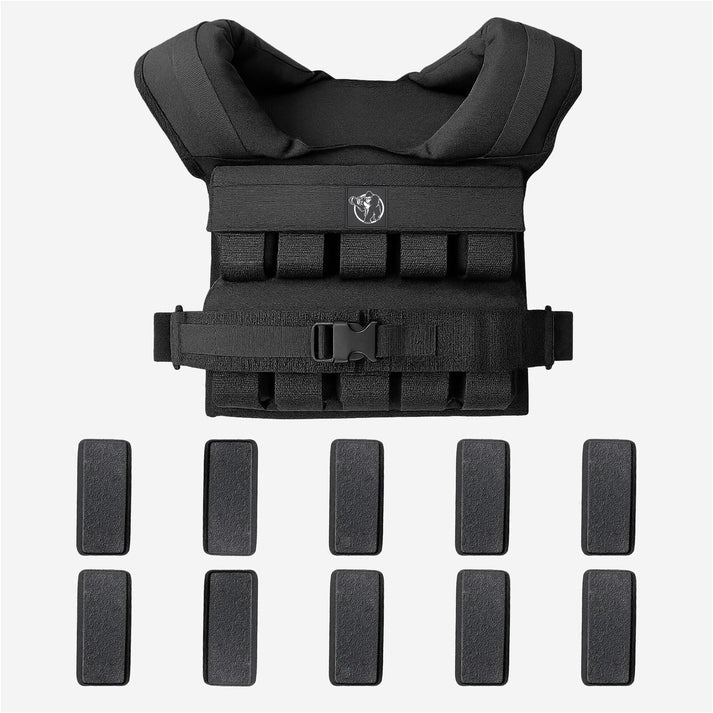Regulējama svaru veste 30 kg, melna