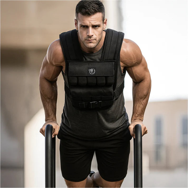 Regulējama svaru veste 30 kg, melna