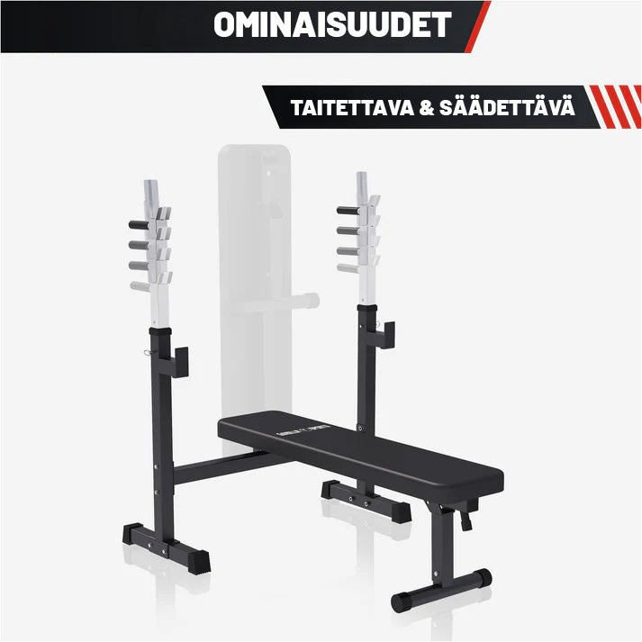 Salokāms svarcelšanas sols + 100 kg svaru stieņa komplekts