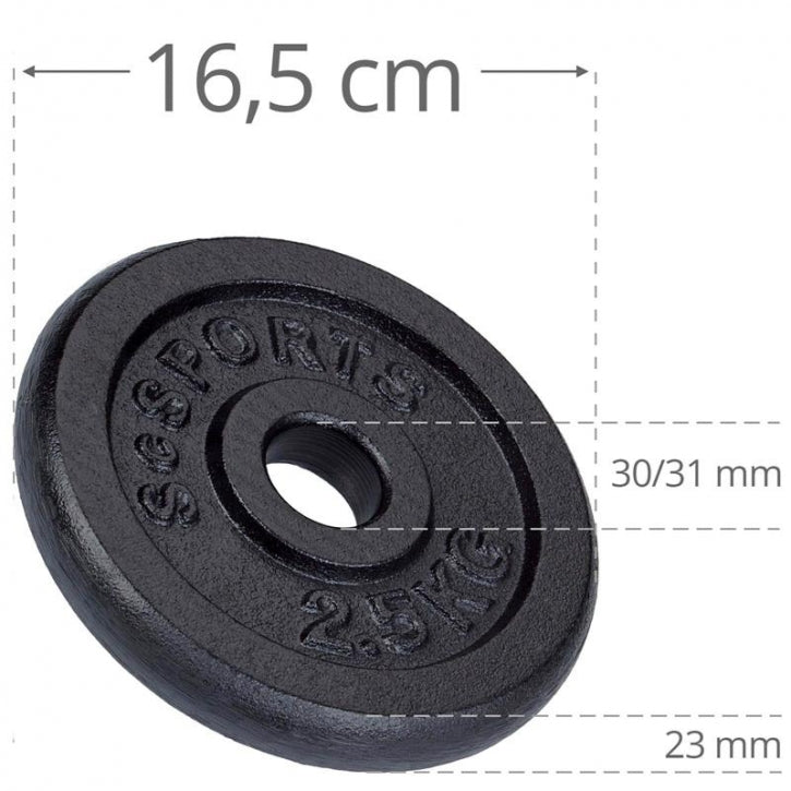 ScSPORTS svaru diski 4 x 2,5 kg, 30 mm