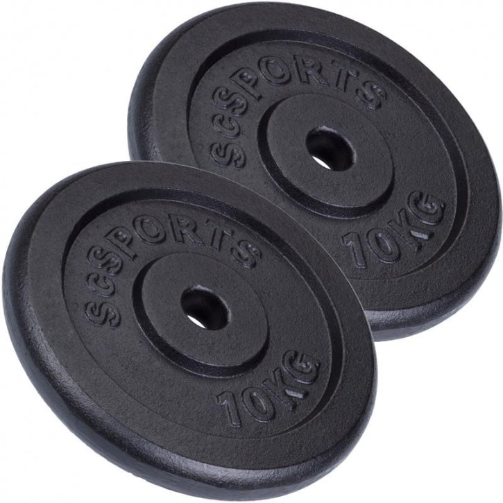 ScSPORTS čuguna svaru diski 2 x 10 kg, 30 mm