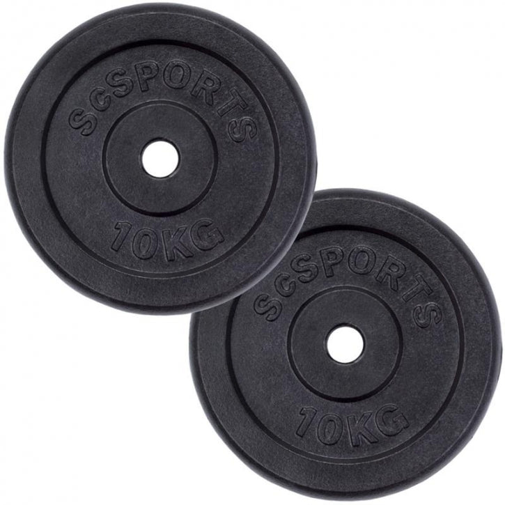ScSPORTS čuguna svaru diski 2 x 10 kg, 30 mm