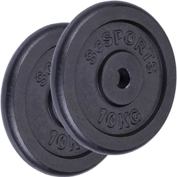 ScSPORTS čuguna svaru diski 2 x 10 kg, 30 mm