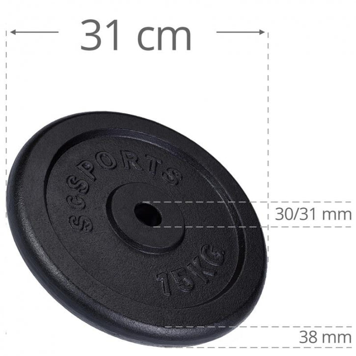 ScSPORTS svaru diski 2 x 15 kg, 30 mm