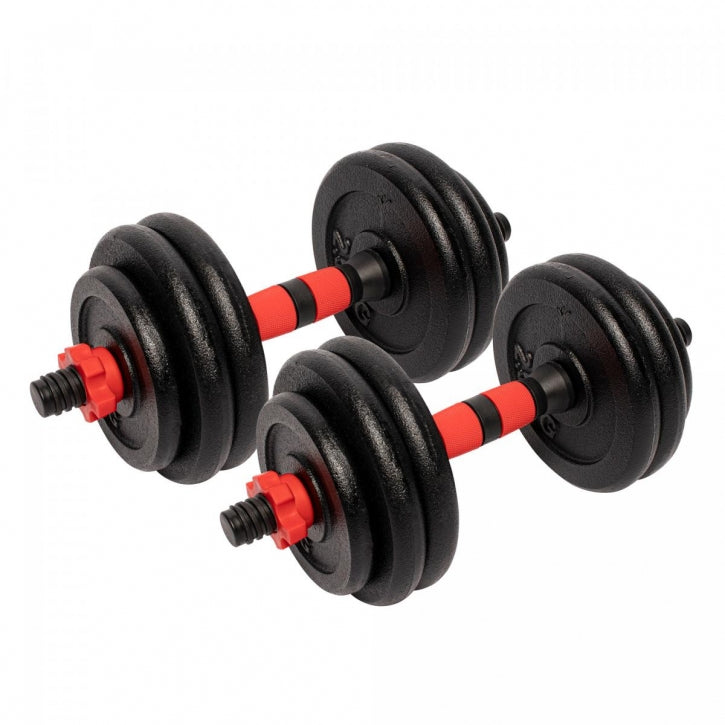 Čuguna hanteles komplekts 25 kg ar skrūvējamiem fiksatoriem