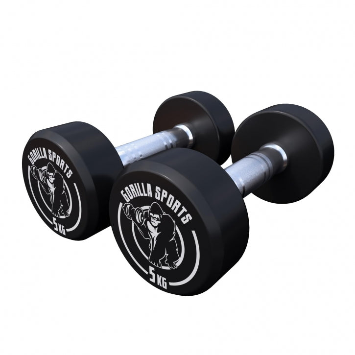 Pro fiksēts hanteļu pāris, ar gumijas pārklājumu, 2,5–15 kg