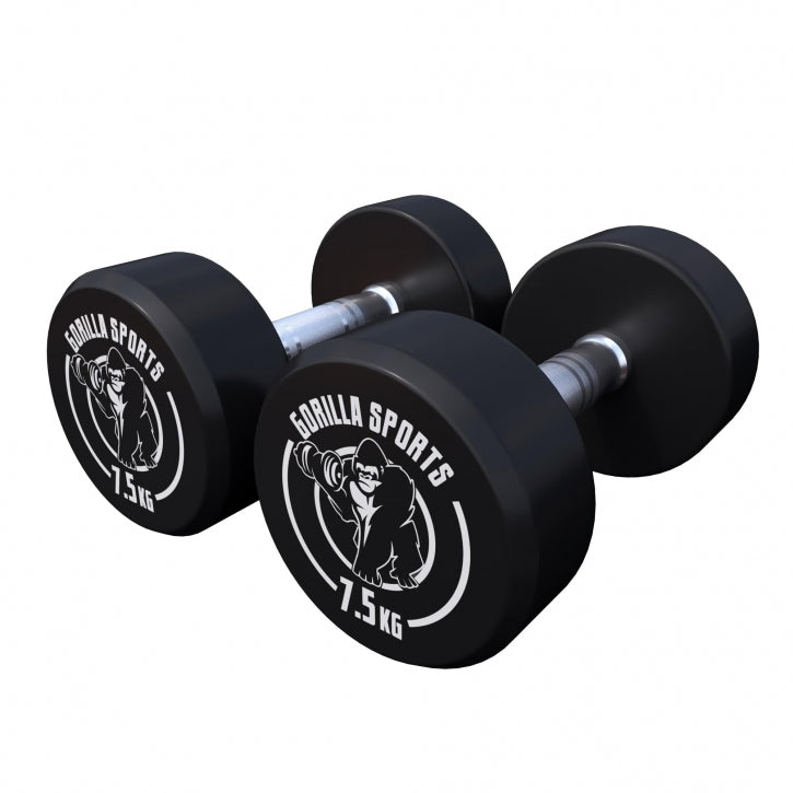 Pro fiksēts hanteļu pāris, ar gumijas pārklājumu, 2,5–15 kg