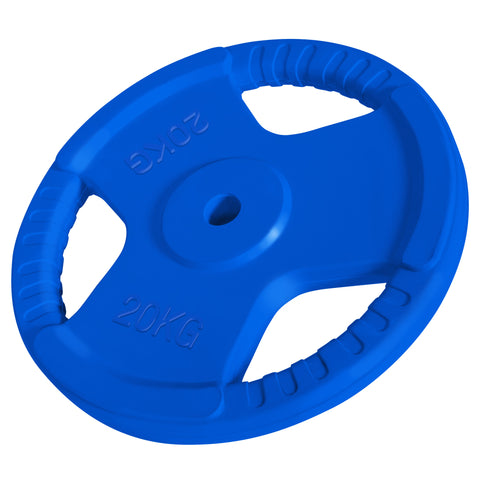 Ar gumiju pārklāts svaru disks ar rokturiem 20 kg 30 mm