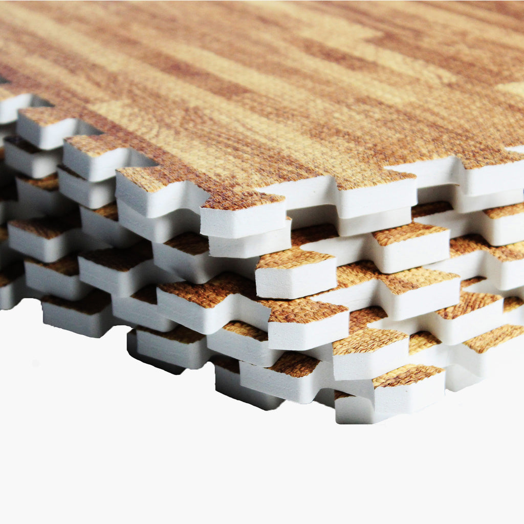 Treniņu paklājs, 8 gabali, 60 x 60 x 1,2 cm, koka raksts