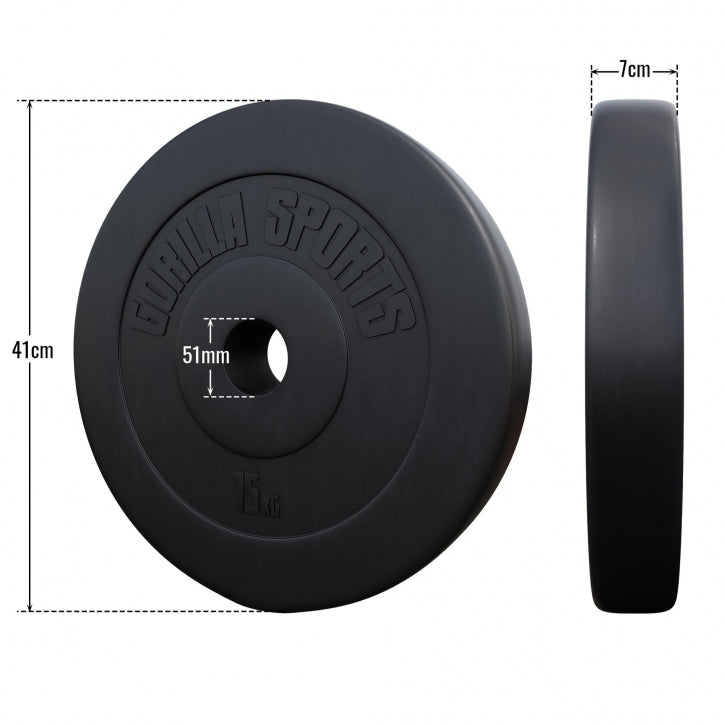 Ar vinilu pārklāts svaru disks 15 kg 50 mm