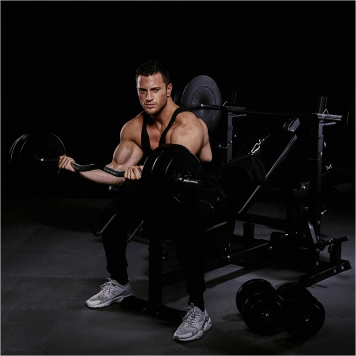 Regulējams daudzfunkcionāls sols max 280 kg, Black Edition