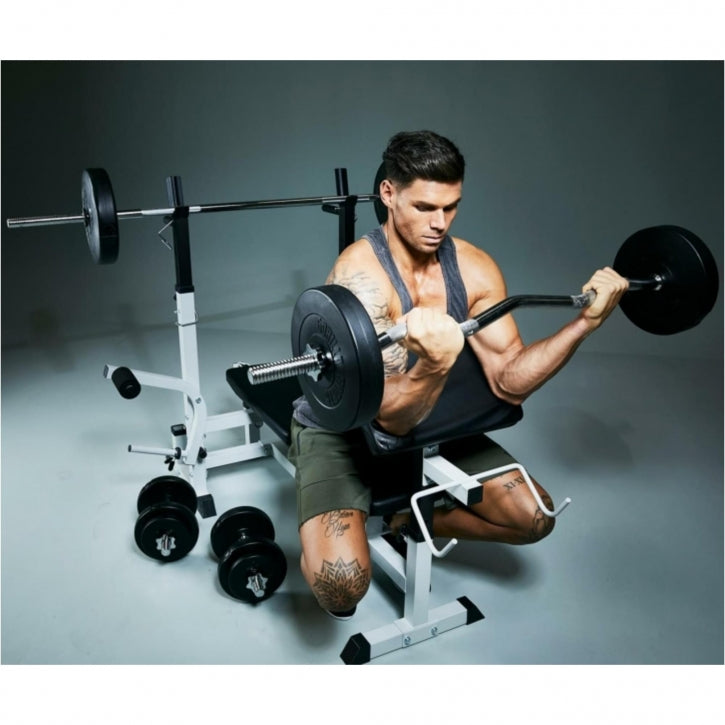 Regulējams daudzfunkcionāls sols max 280 kg, balts