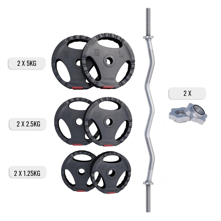 Vinila Tri Grip stieņa komplekts 25 kg