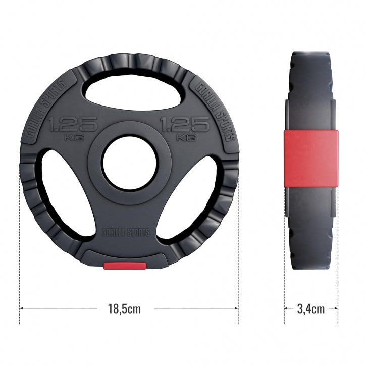 Tri Grip vinila svaru disks 1,25 kg 50 mm