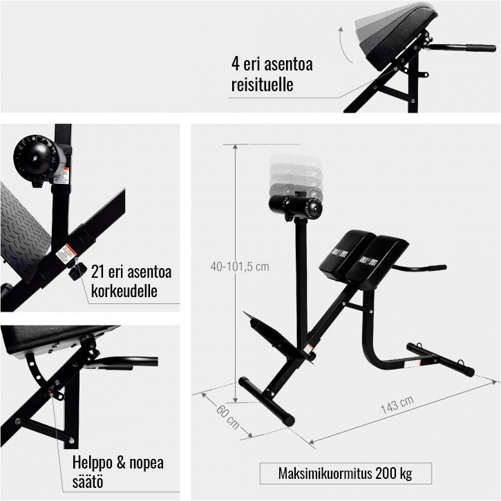 Regulējams muguras sols ar kāju un augšstilbu balstu