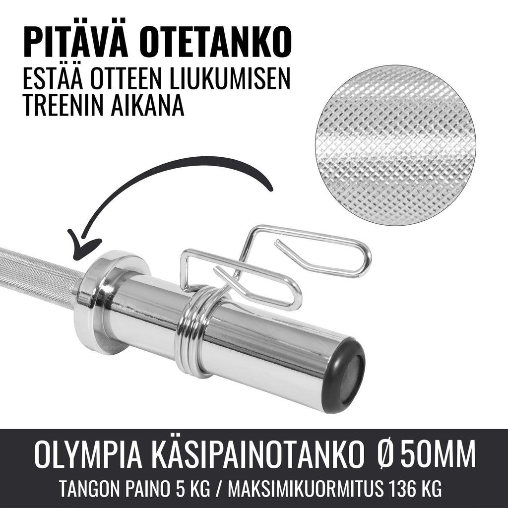 Olimpiskais EZ izliektais stienis un hanteles stieņu komplekts 75 kg