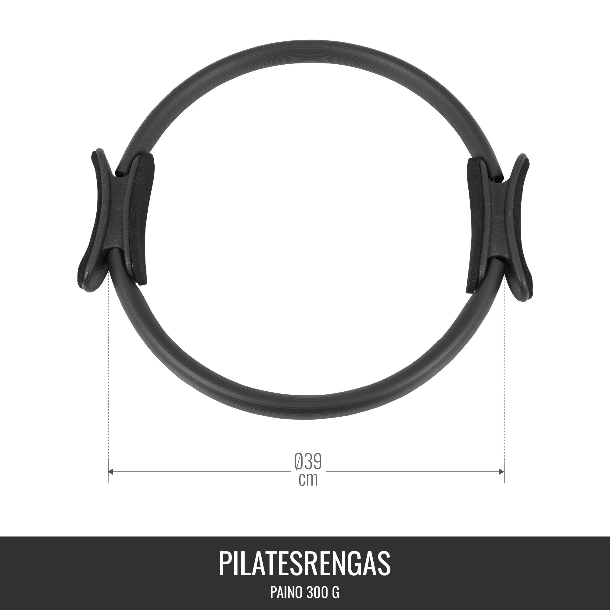 Pilates gredzens 39 cm ar ergonomiskiem rokturiem