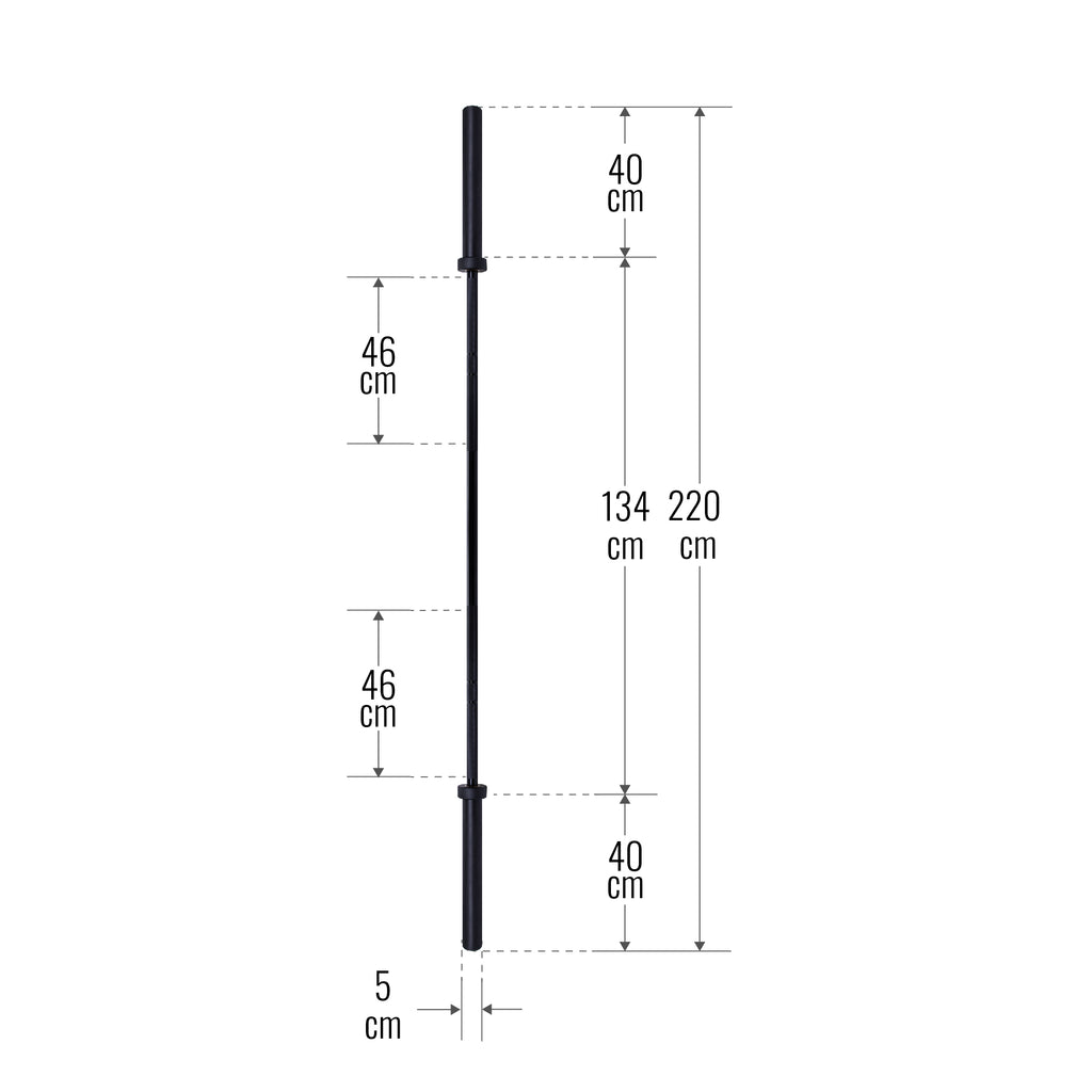 Olimpiskais svaru stienis 220 cm 20 kg, melns