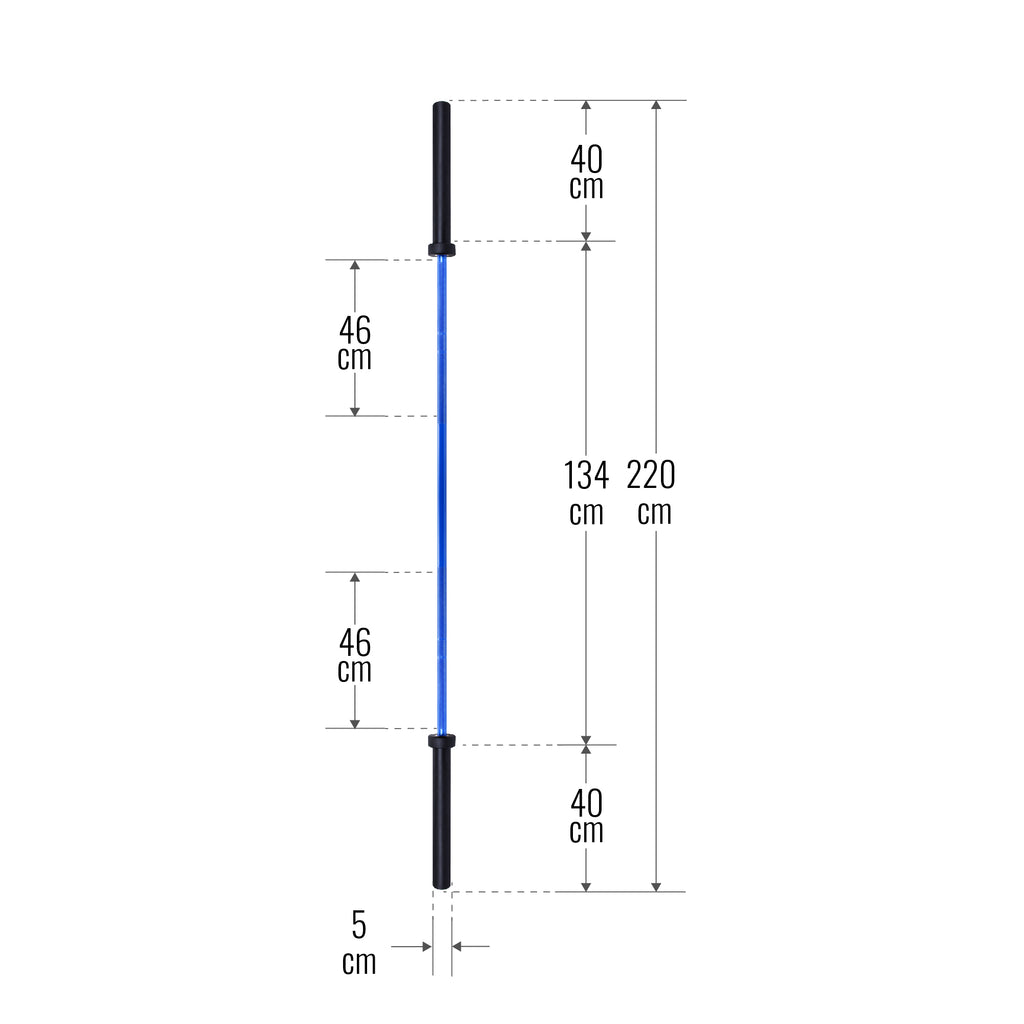 Olimpiskais svaru stienis 220 cm 20 kg zils/melns