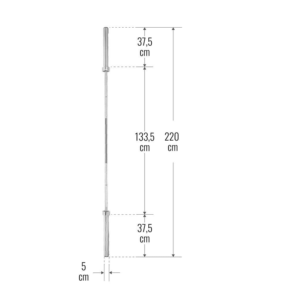 Olimpiskais stienis 220 cm 20 kg ar atsperu fiksatoriem
