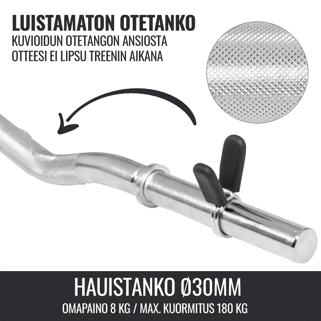 Stieņu komplekts 30 mm ar atsperu fiksatorām, 4 stieņi
