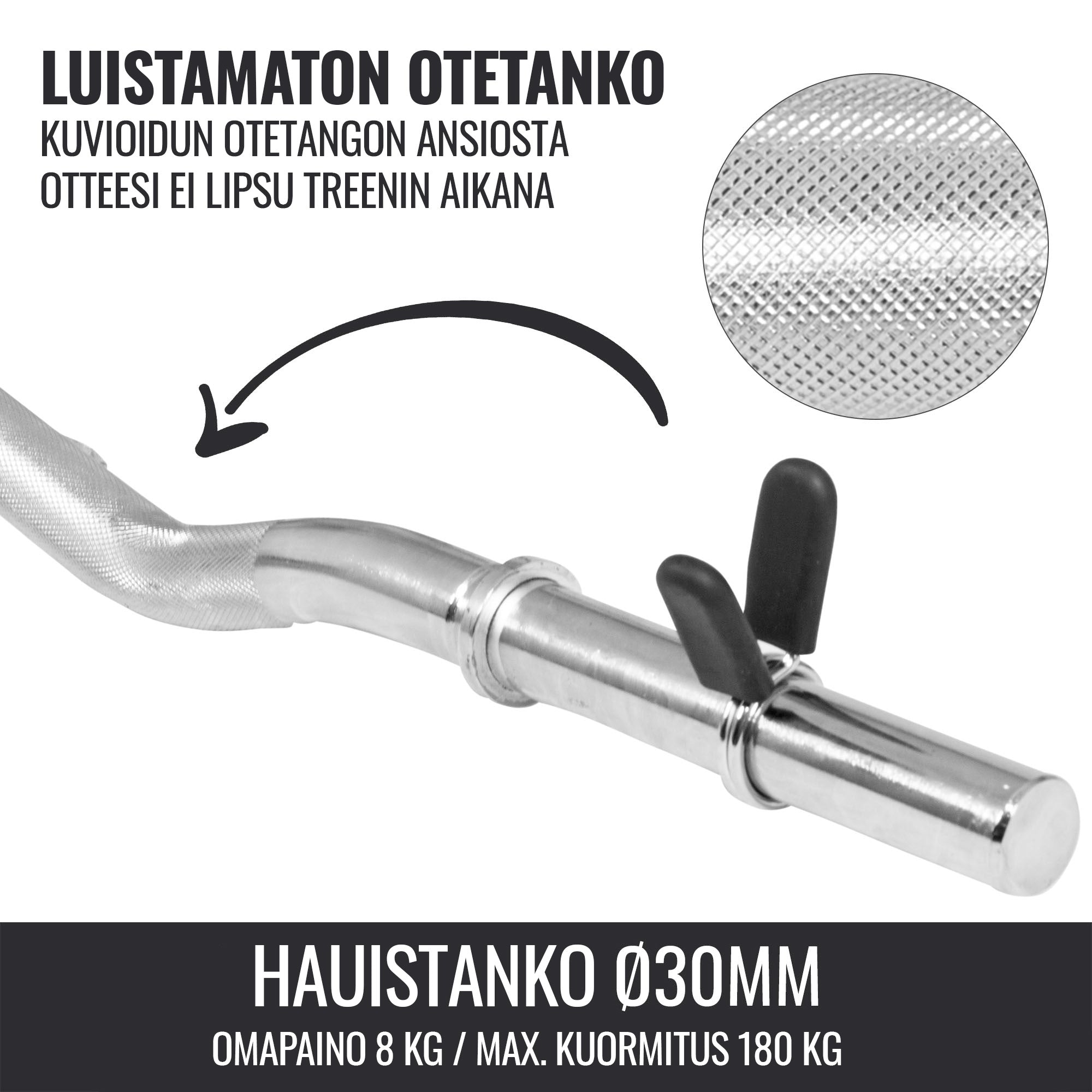 Stieņu komplekts 30 mm ar atsperu fiksatorām, 4 stieņi