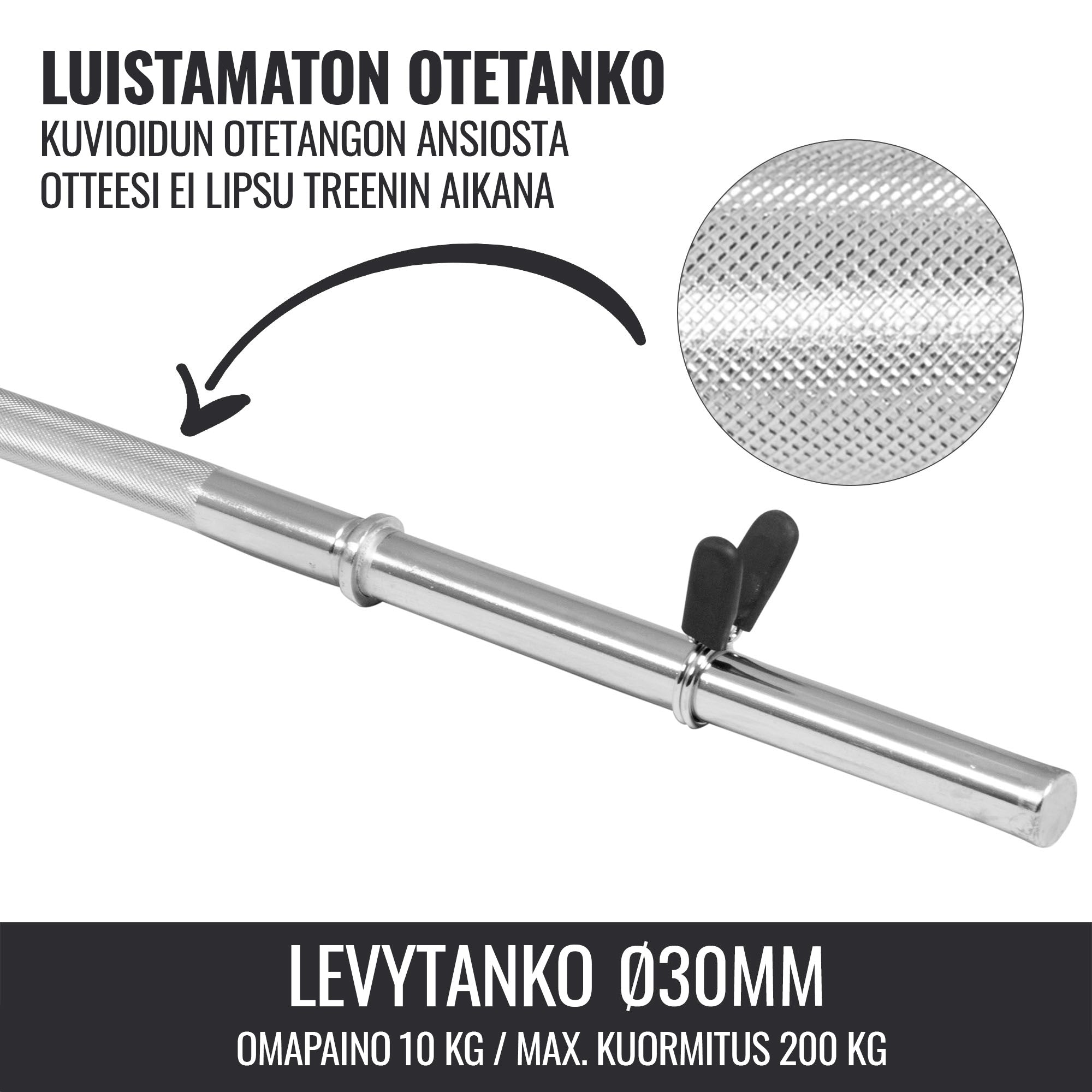 Stieņu komplekts 30 mm ar atsperu fiksatorām, 4 stieņi