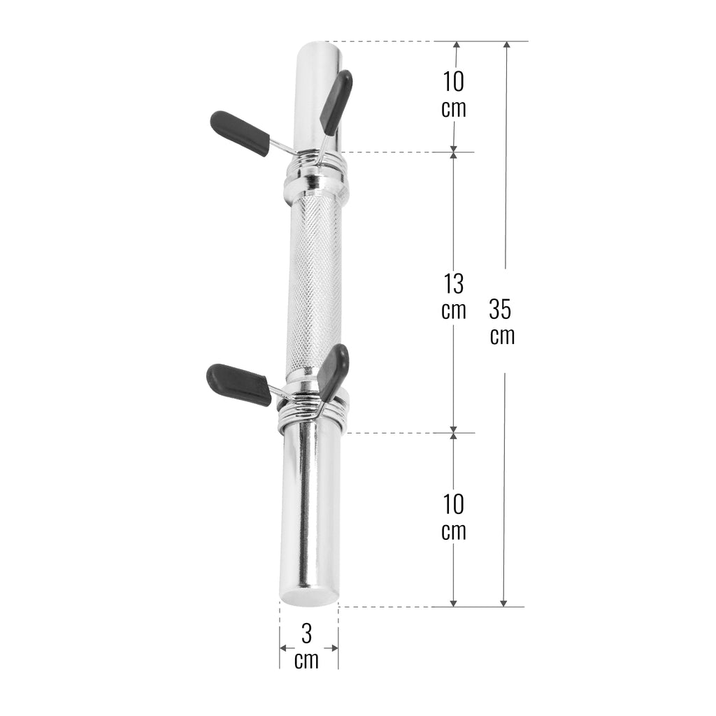 Hanteles stieņi ar atsperu fiksatoriem 30 mm, 35 cm, 2 gab.