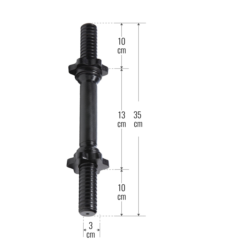 Hanteles stienis 35 cm ar vītņslēgiem, 30 mm