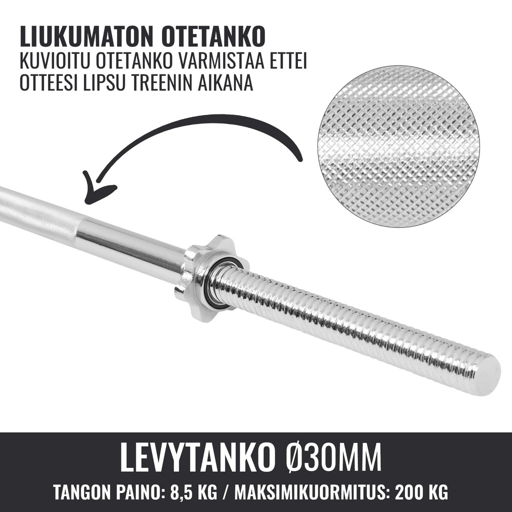 Taisns stienis 150 cm ar vītņotiem fiksatoriem