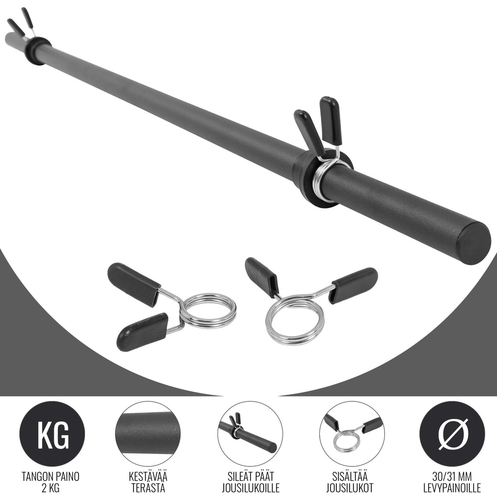 Aerobika/pump stienis 130 cm – ar atsperu fiksatoriem, melns
