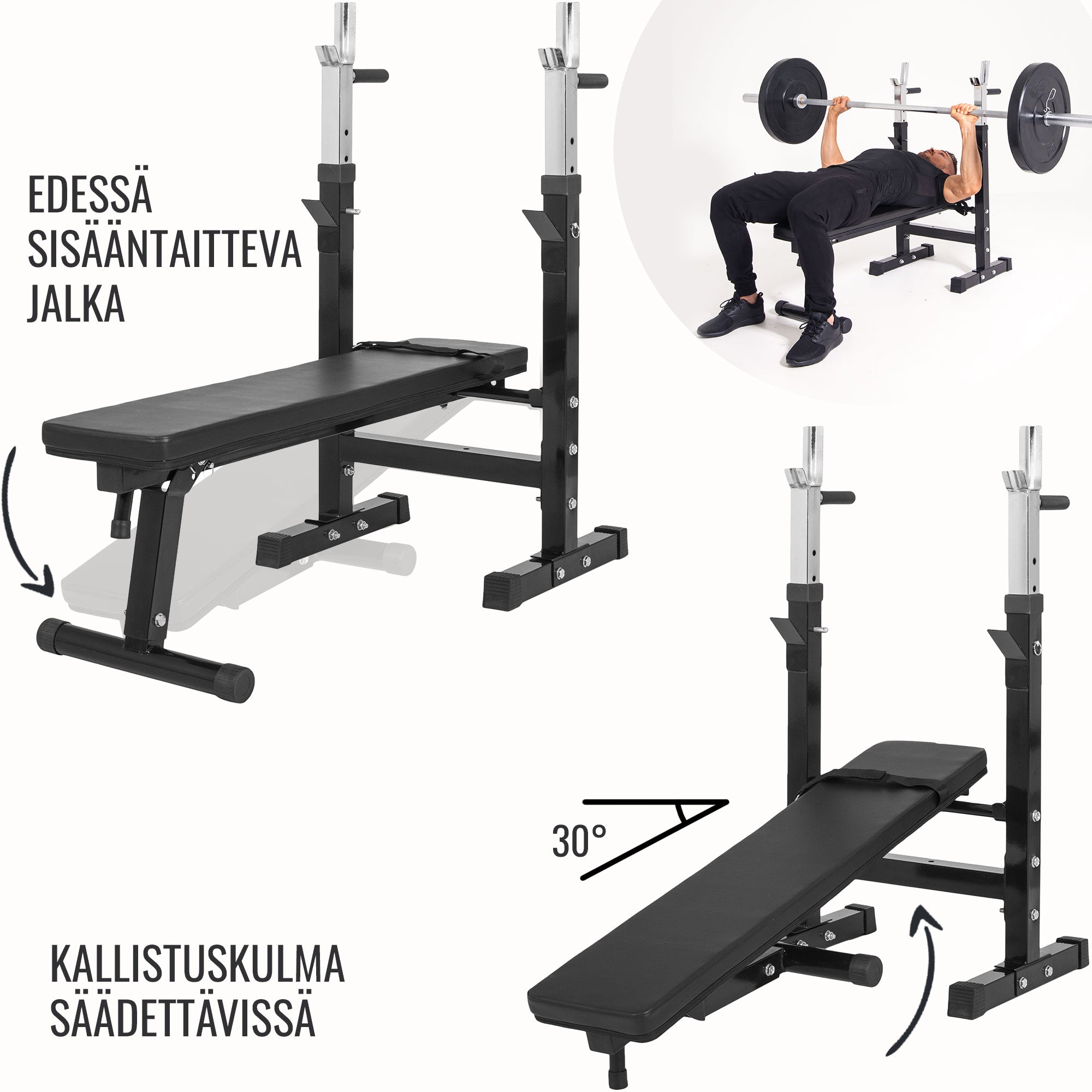 Regulējams svarcelšanas sols un stieņa komplekts 100 kg