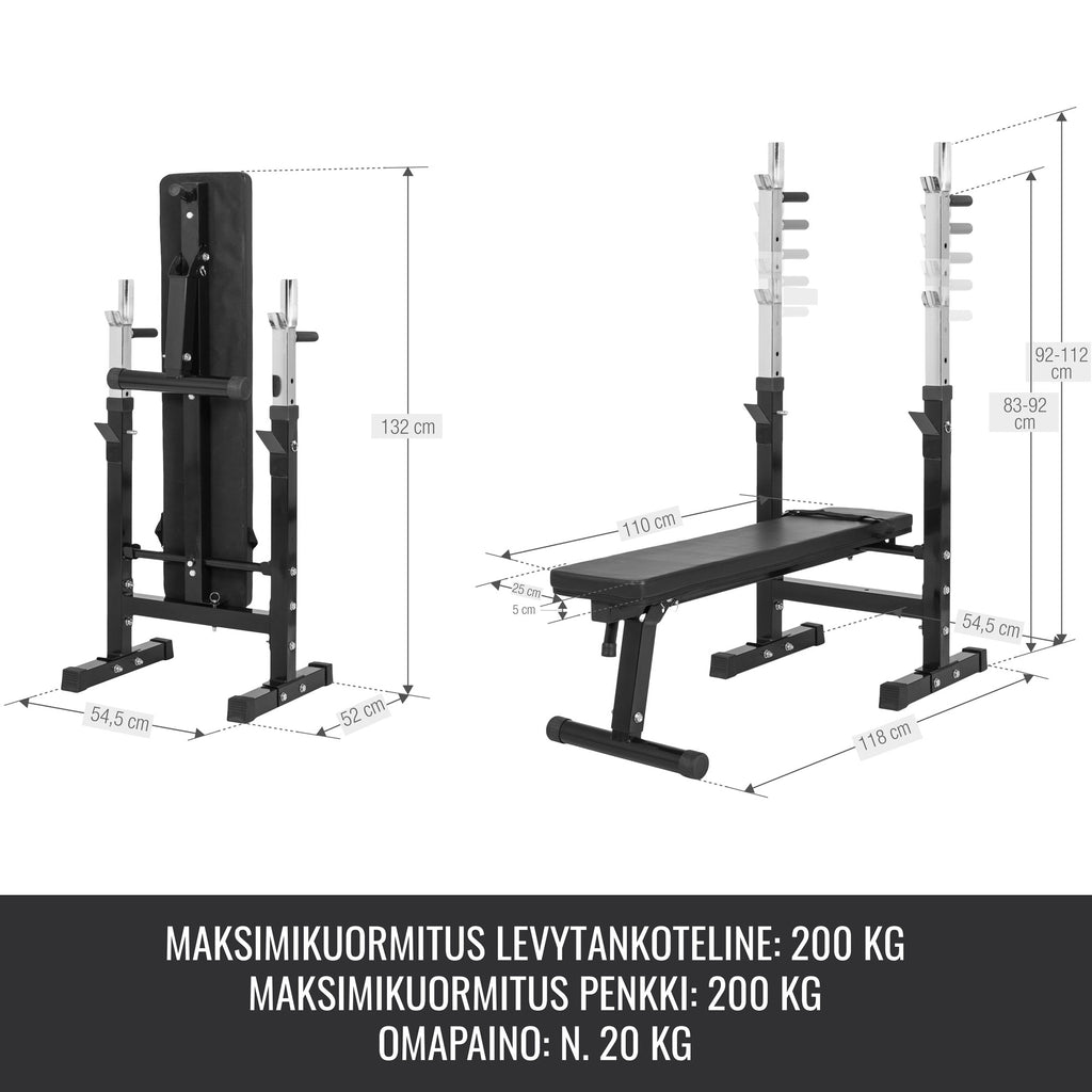 Regulējams svarcelšanas sols un stieņa komplekts 100 kg