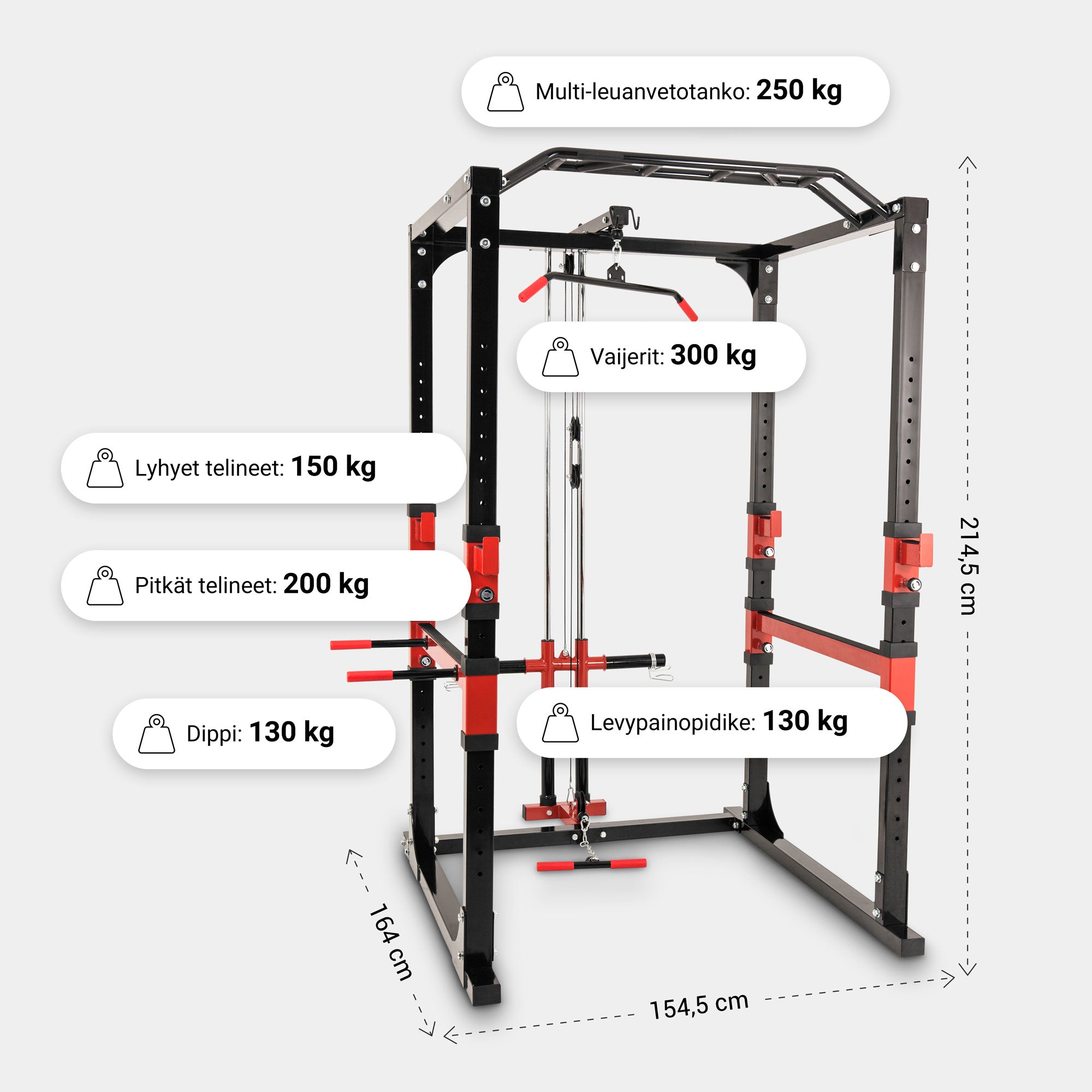 Power Rack pietupienu rāmis ar apakšējo un augšējo bloku