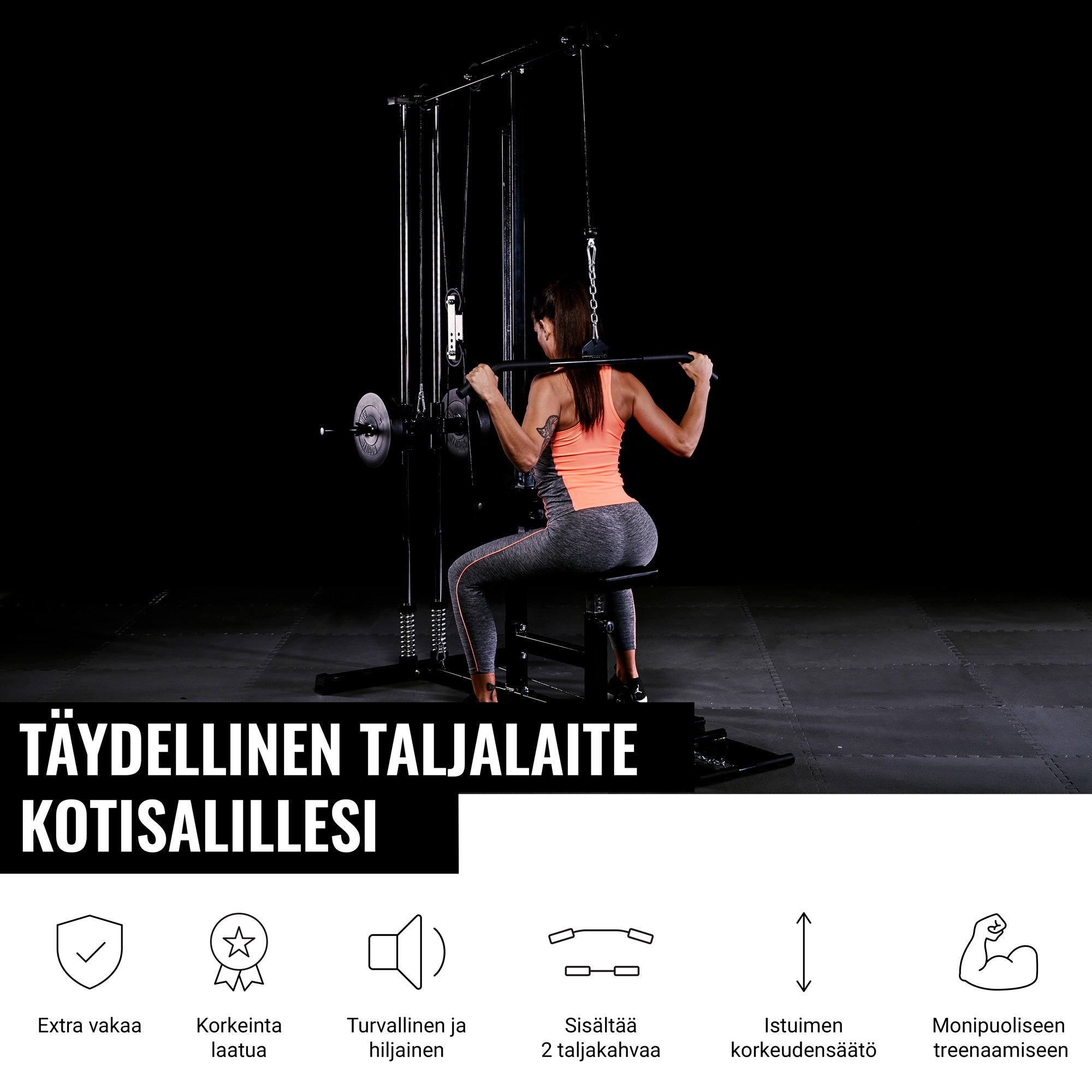 Daudzfunkcionāls troses trenažieris ar regulējamu solu