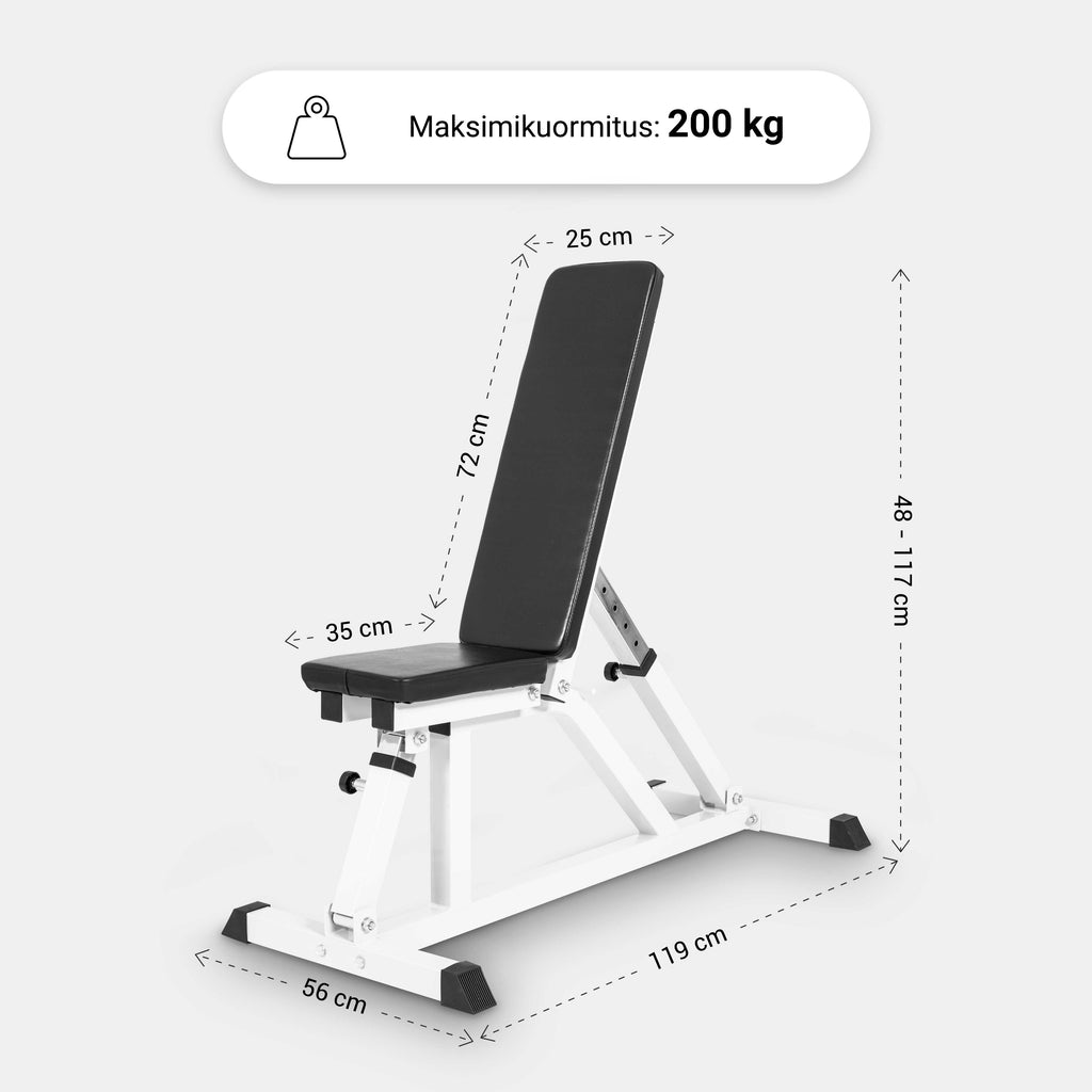 Regulējams slīpais sols max 200 kg, balts