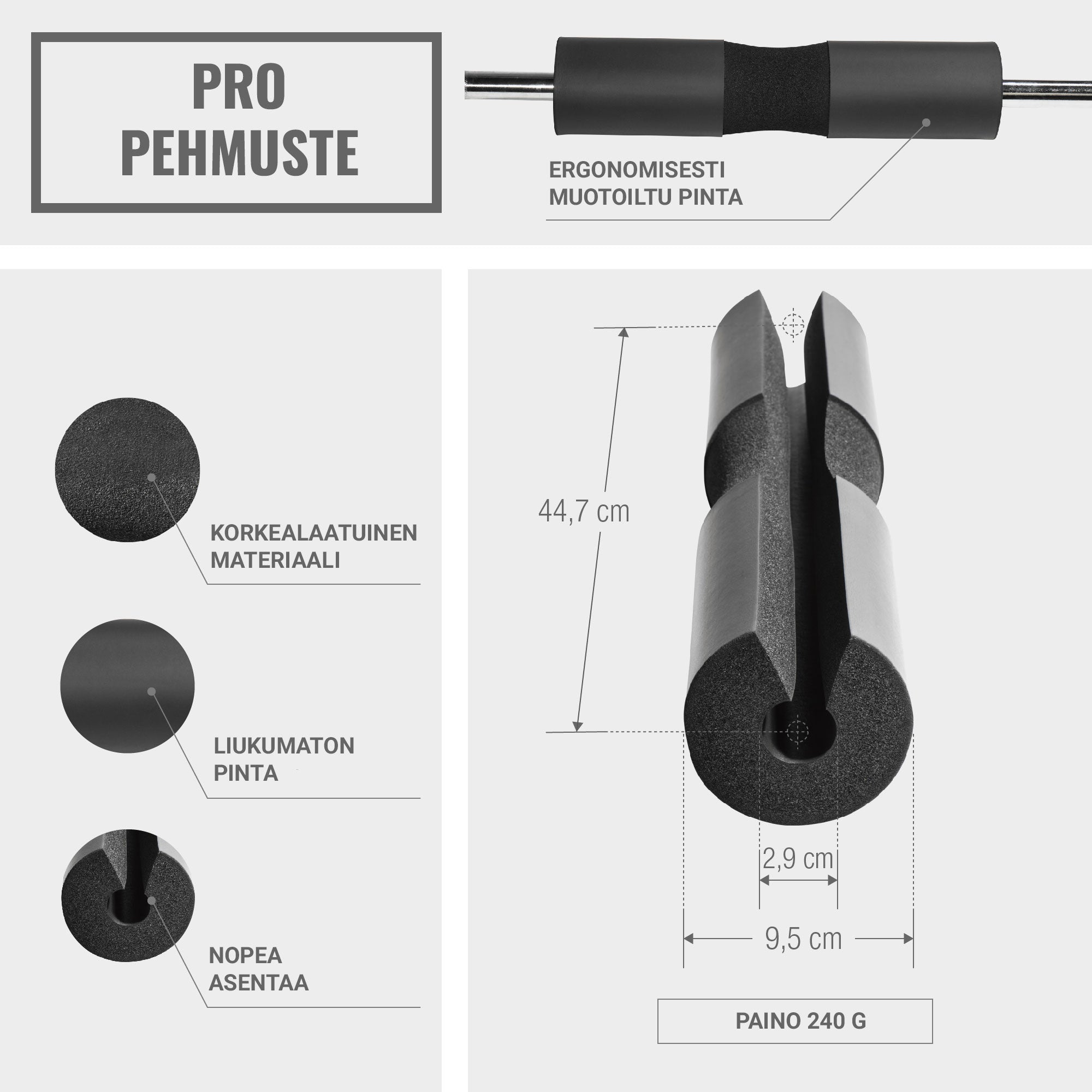 PRO svaru stieņa polsteris gurnu pacelšanai