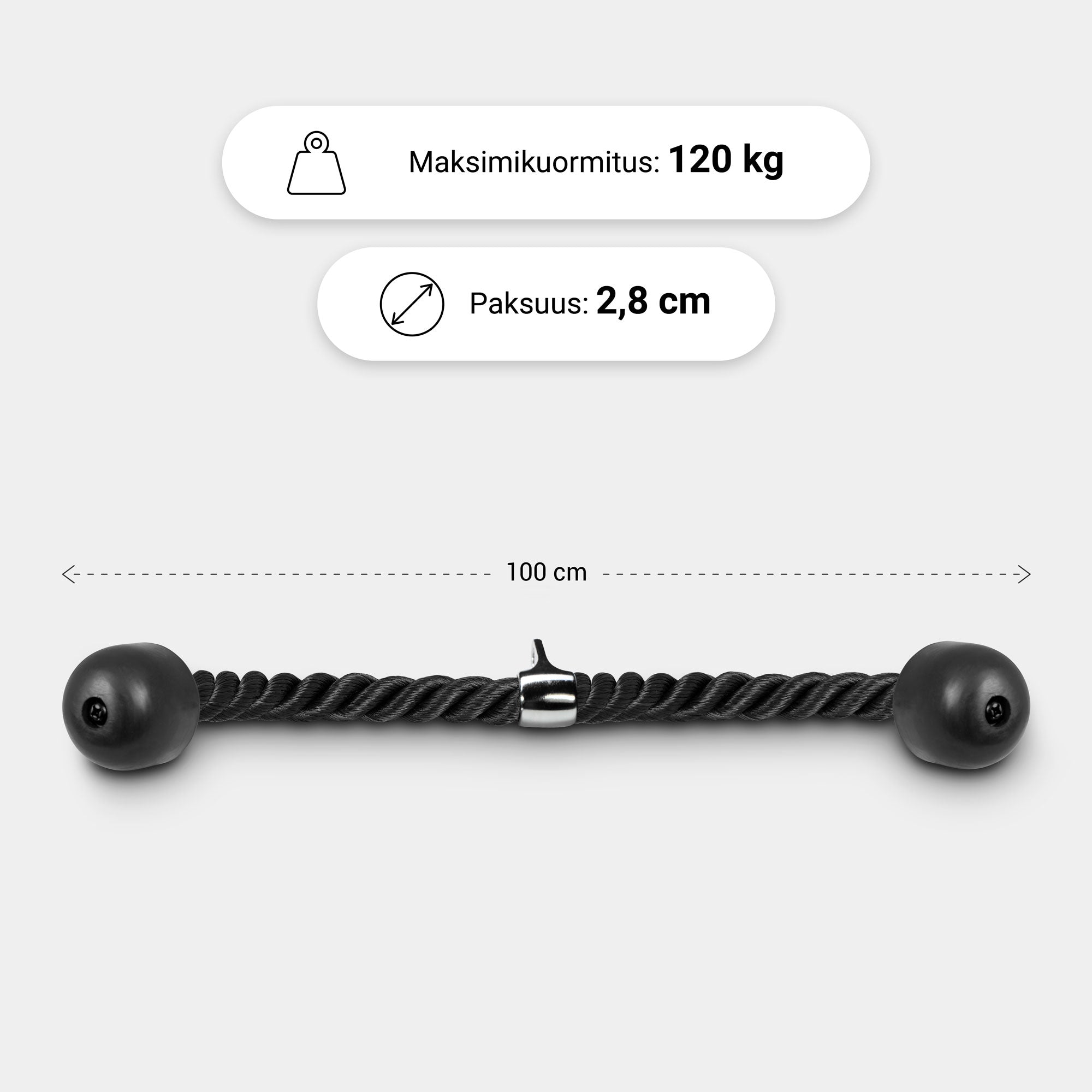 Tricepsa virve troses trenažierim 100 cm
