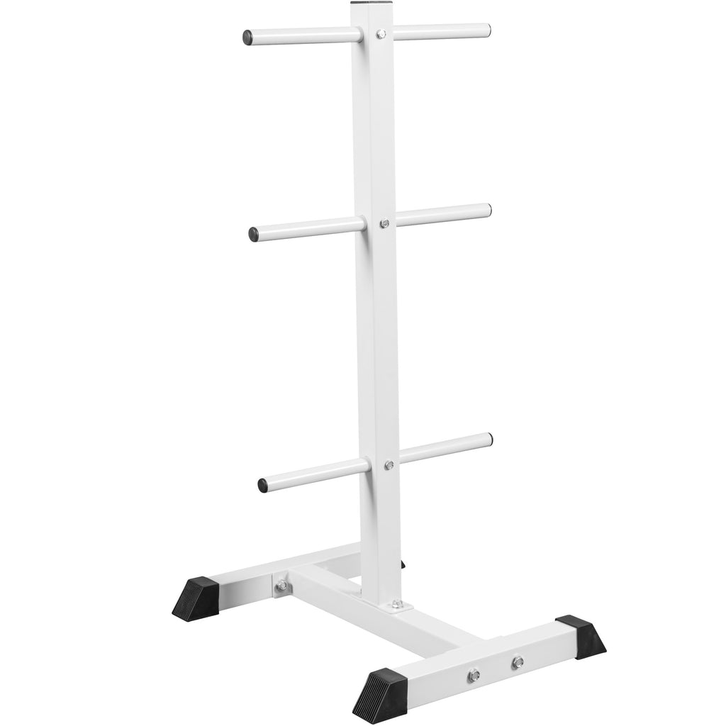 Vertikāls svaru disku statīvs 30 mm svaru diskiem, balts
